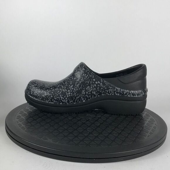 Crogs Neria Pro II Slip Resistant Work Clogs Black Polka Dot Women's Size 7 - Picture 9 of 12